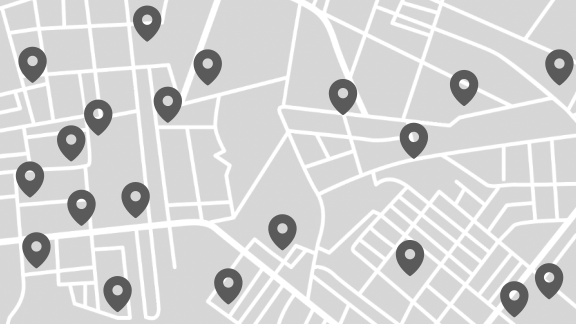 Map with location pins